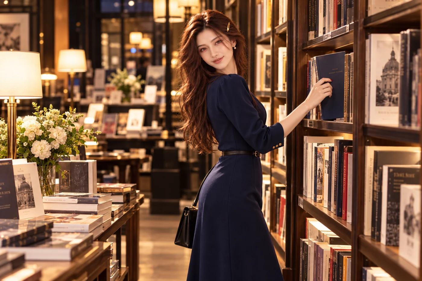 Bookshop portrait for study and learning